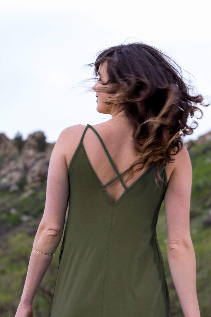 The OM Collection Army / XS In the Moment Slip Dress