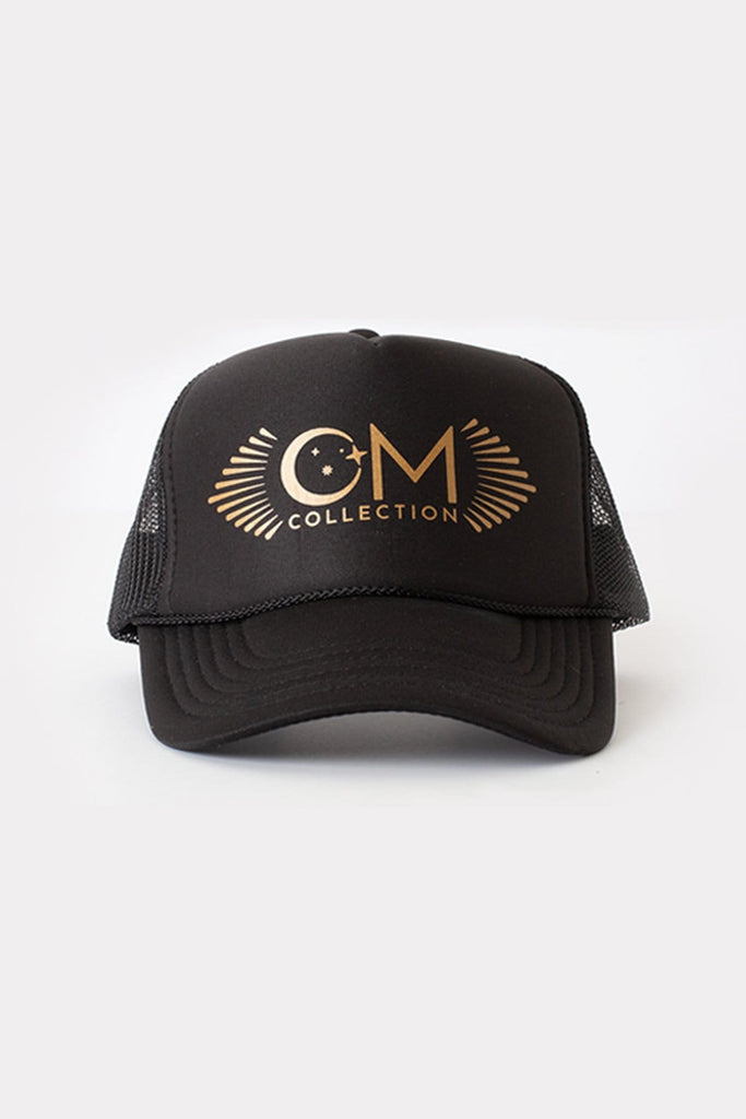 The OM Collection Black OM Trucker Hat