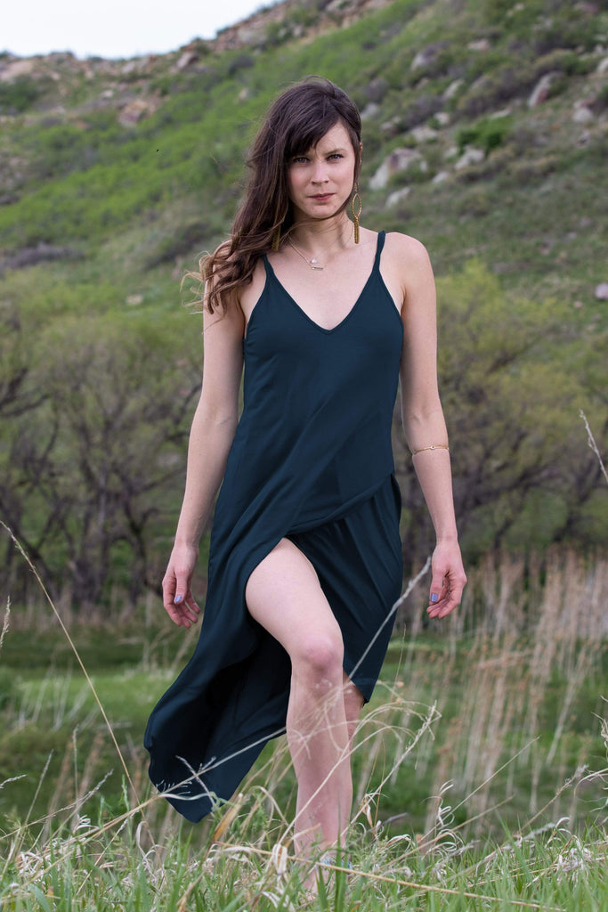The OM Collection Dark Teal / XS In the Moment Slip Dress