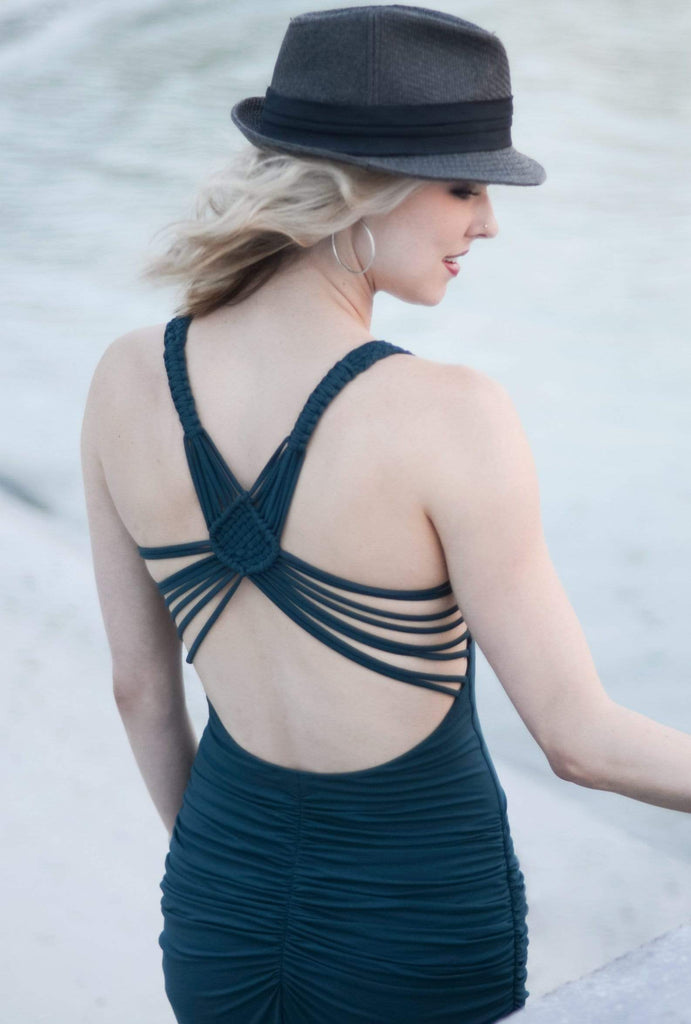 The OM Collection Dress Dark Teal / S Macrame Maxi Dress
