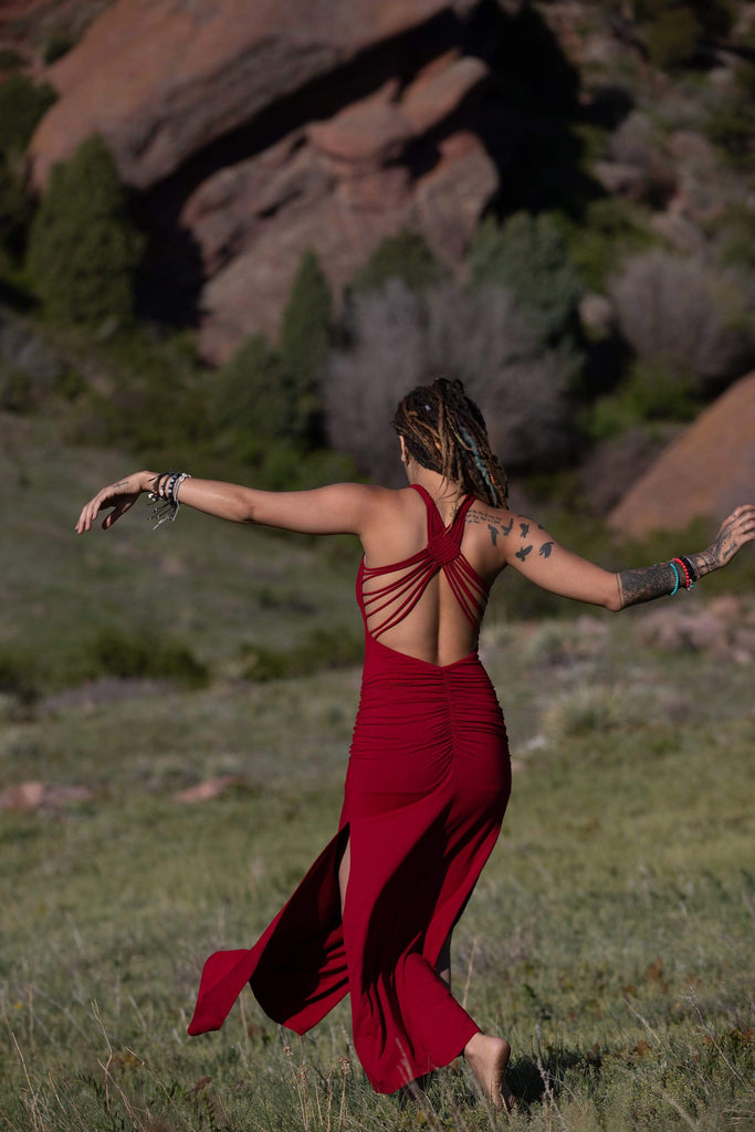 The OM Collection Dress Macrame Maxi Dress