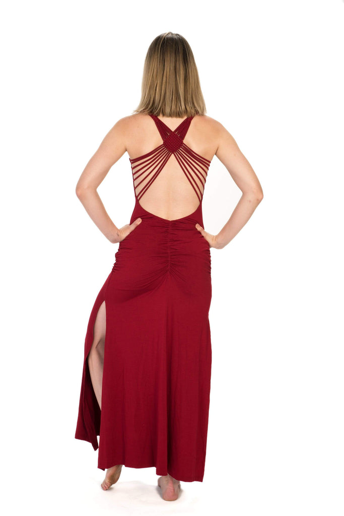 The OM Collection Dress Red / XS Macrame Maxi Dress